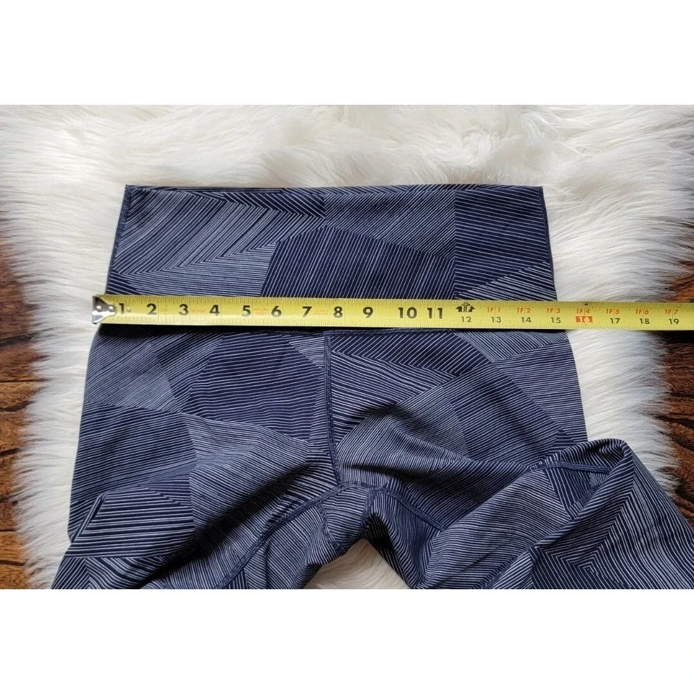 Lululemon Wunder Under Hi-Rise Crop Tight Women's Size 8 Etch Hail Midnight Navy